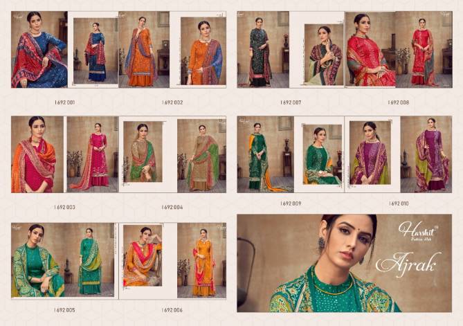 Harshit Ajrakh Latest Casual Wear Pure jam Digital Printed Bandhani Designer Dress Material Collection
